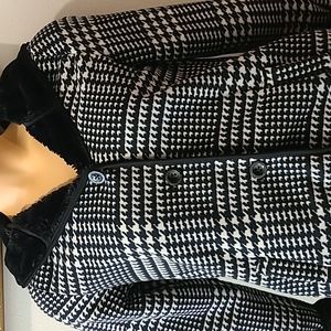 Ike Behar Black and White Houndstooth Jacket